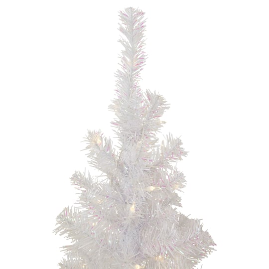 4ft. Pre-Lit White Rockport Pine Artificial Christmas Tree, Clear Lights